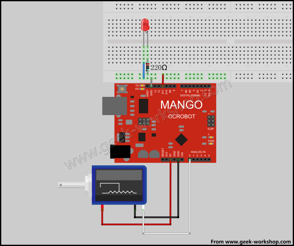 arduino 电位器 PWM  电路图