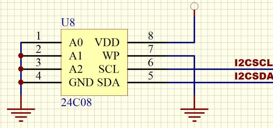 使用I2C连接AT24C08为什么扫描出4个地址?