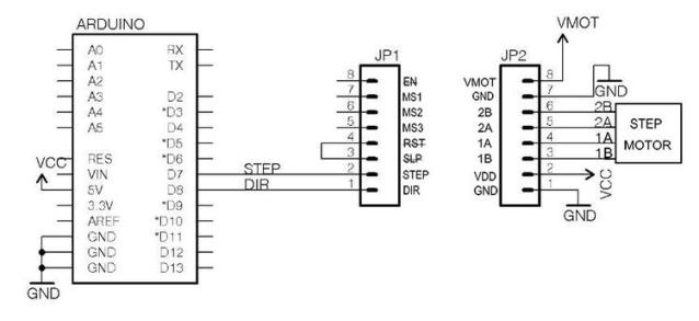 arduino uno a4988 dmos微驅動器與翻譯和過流保護_接線圖分享